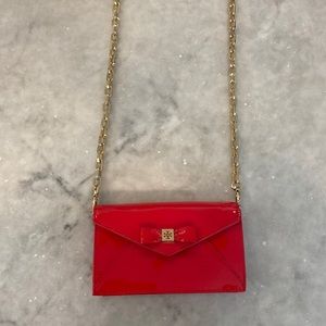 Tory Burch crossbody clutch red patent
